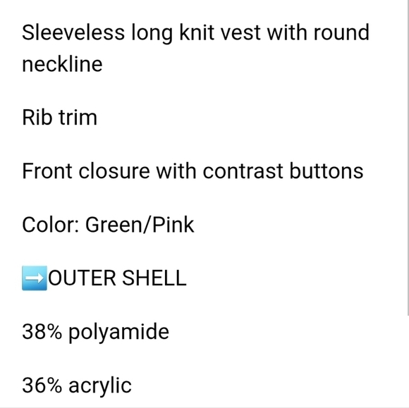 Zara Green and Pink Striped Sweater Vest Sizw M NWOT - Picture 7 of 7